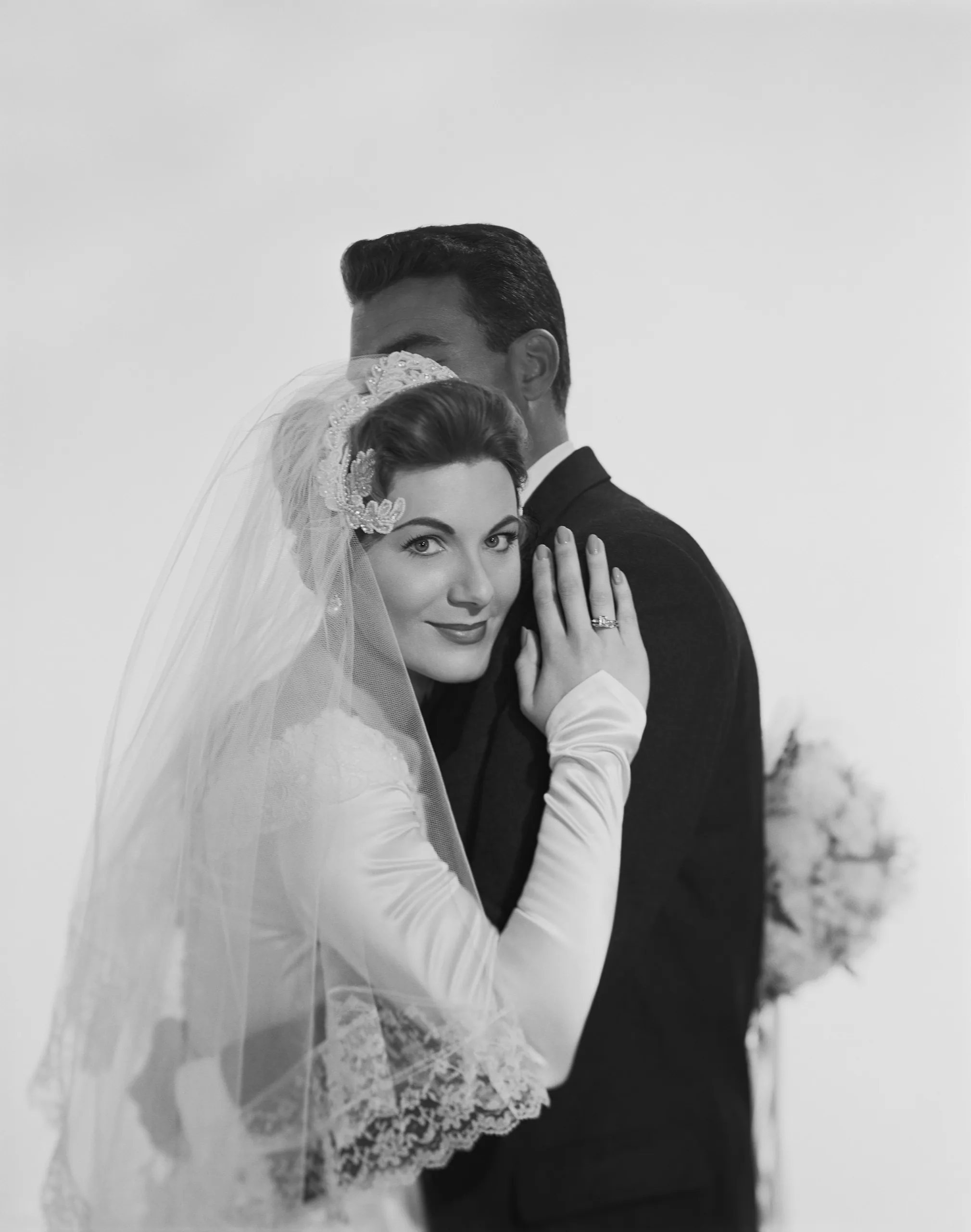 Detail of an enlarged vintage portrait